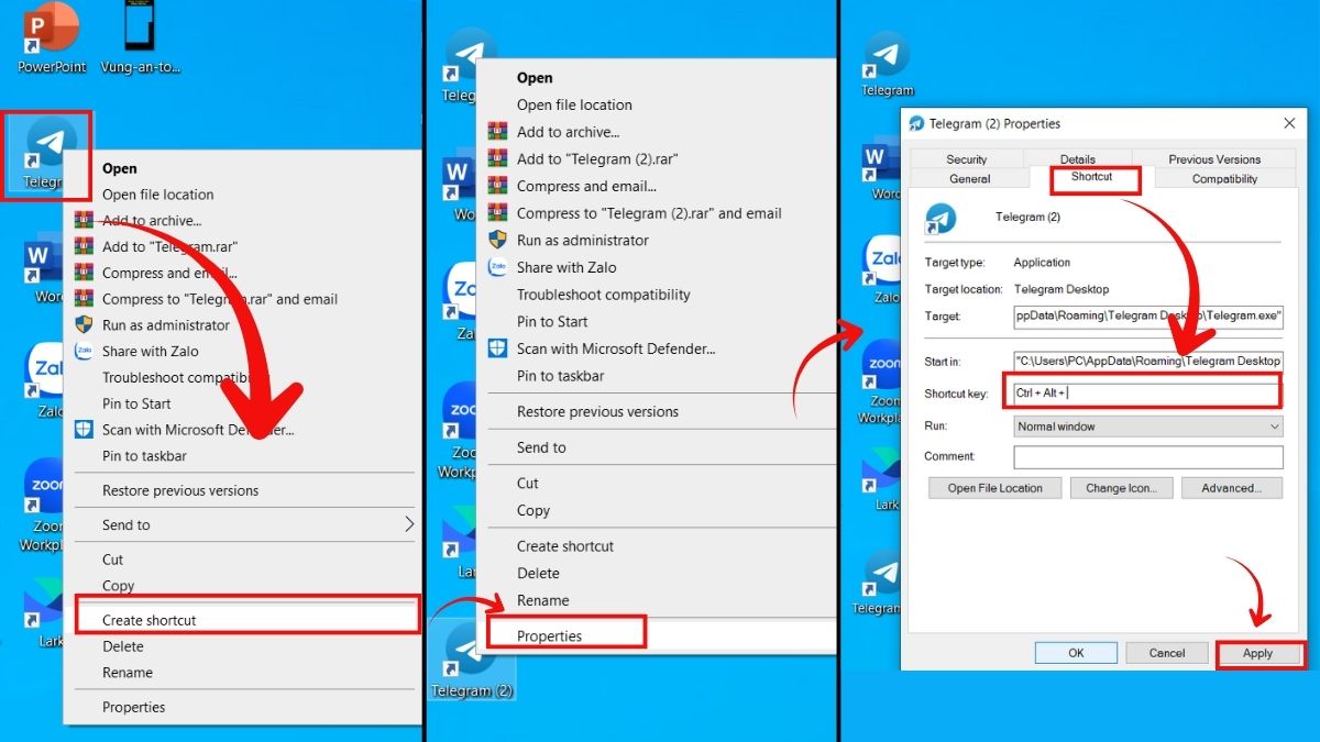 Cách tự tạo tổ hợp phím tắt trên máy tính Windows