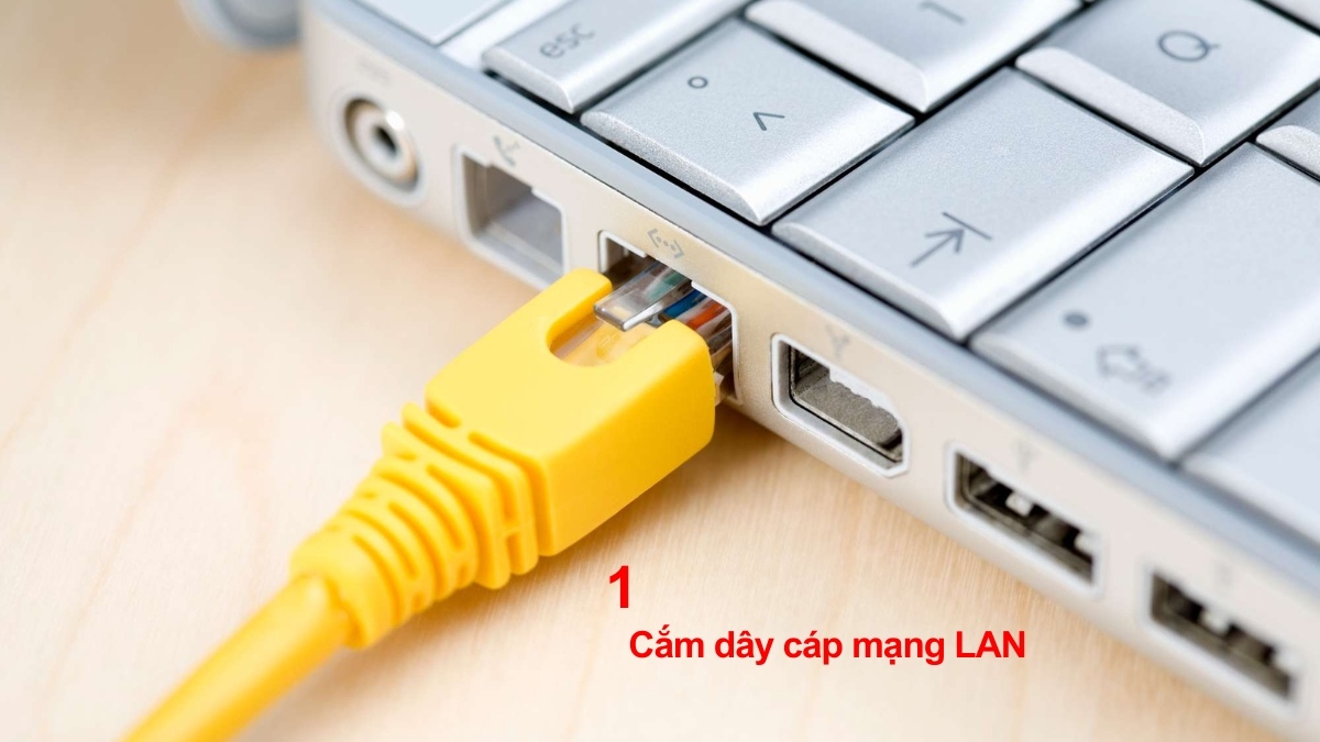 Truyền dữ liệu giữa 2 máy tính bằng dây cáp LAN bước 1