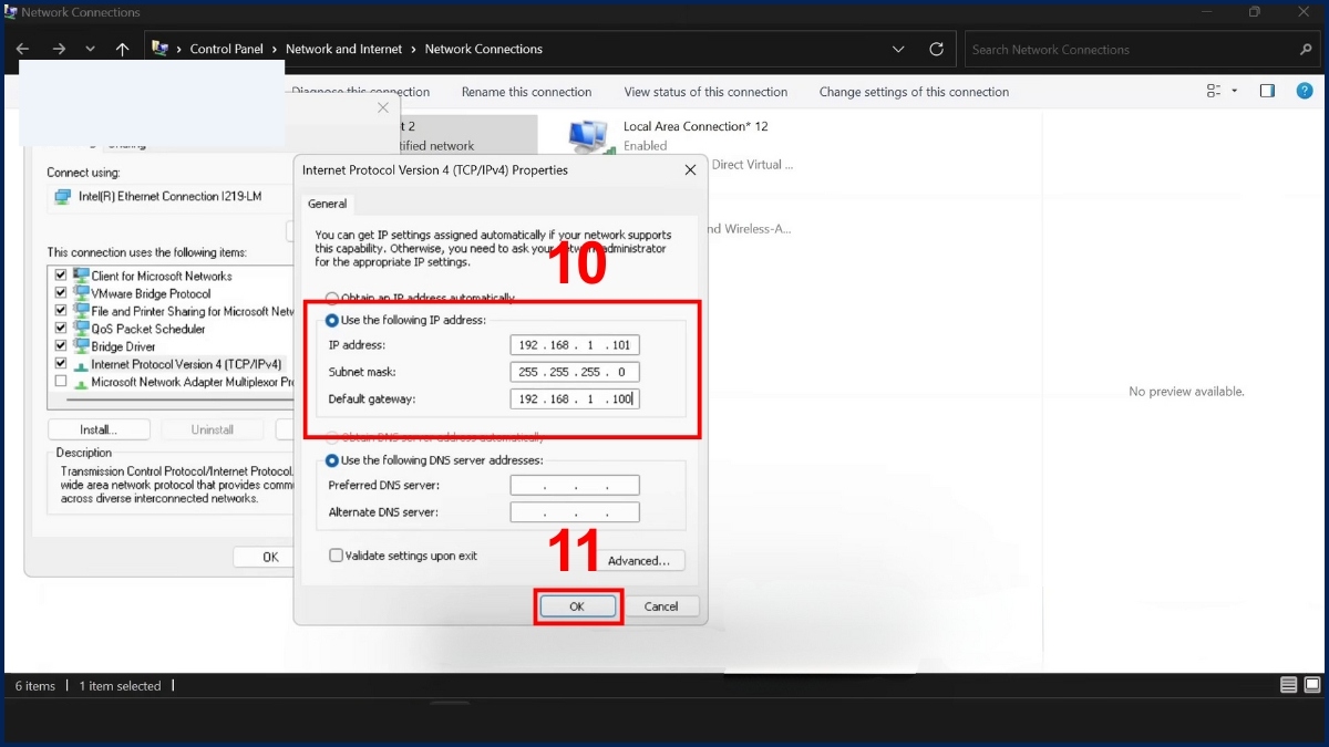 Truyền dữ liệu giữa 2 máy tính bằng dây cáp LAN bước 3
