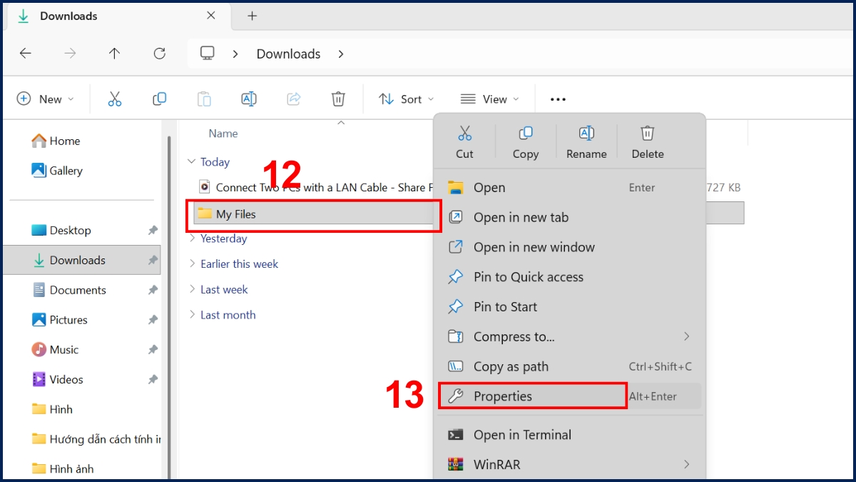 Truyền dữ liệu giữa 2 máy tính bằng dây cáp LAN bước 4
