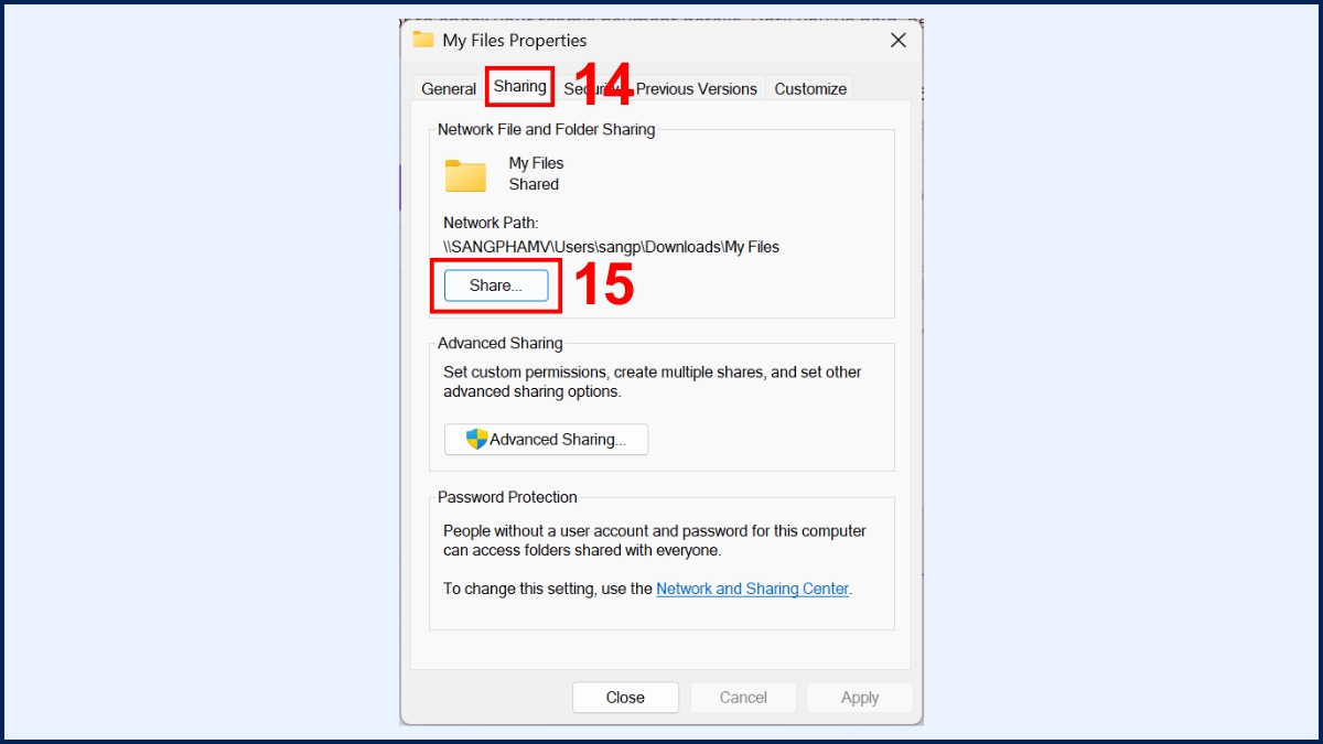 Truyền dữ liệu giữa 2 máy tính bằng dây cáp LAN bước 4