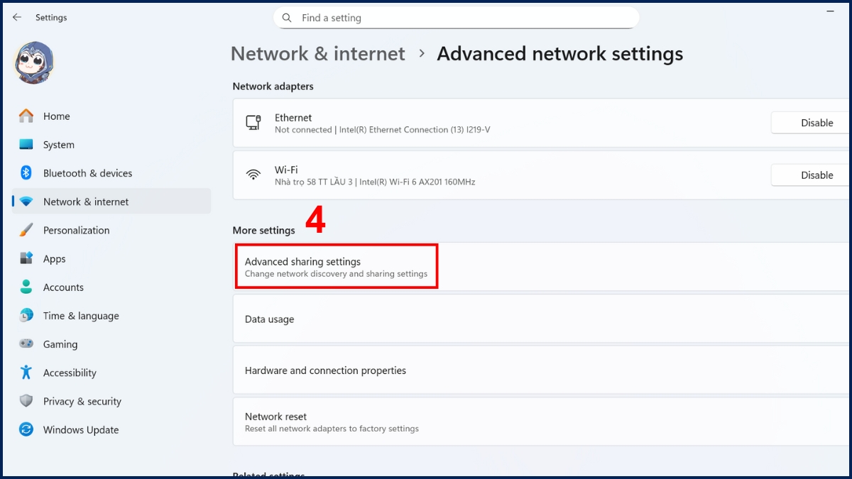 Truyền dữ liệu giữa 2 máy tính qua mạng WiFi bước 1