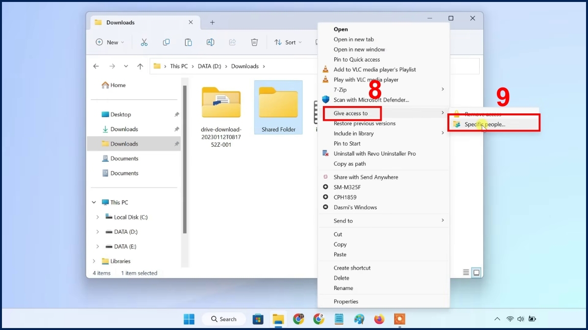 Truyền dữ liệu giữa 2 máy tính qua mạng WiFi bước 2