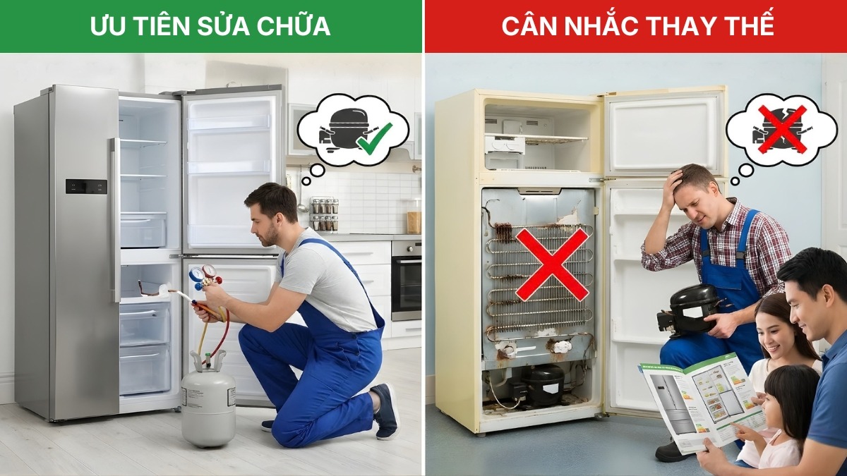 Tủ lạnh bị thủng ngăn đá có sửa được không?
