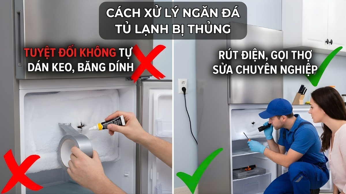 Cách khắc phục tủ lạnh bị thủng ngăn đá đúng kỹ thuật