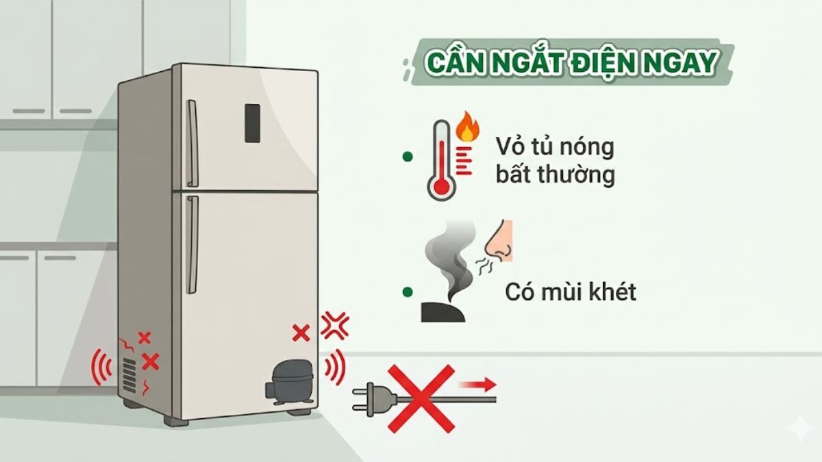 Có nên tiếp tục sử dụng khi tủ lạnh kêu bụp bụp không?