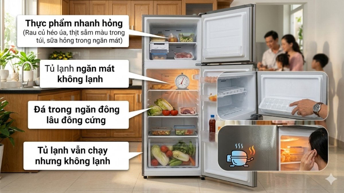 Dấu hiệu nhận biết tủ lạnh làm lạnh kém