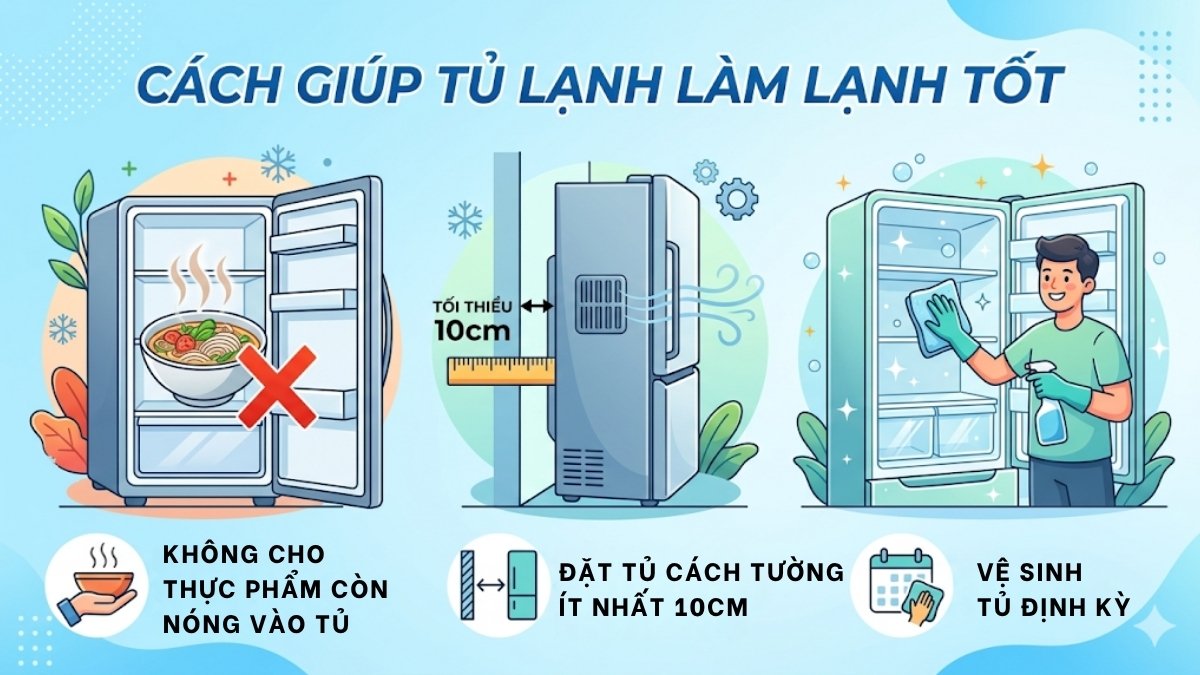 Cách sử dụng giúp tủ lạnh luôn làm lạnh tốt