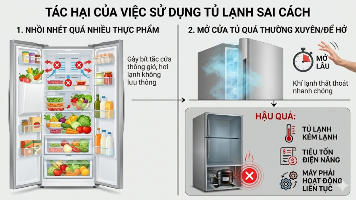 Nguyên nhân tủ lạnh làm lạnh kém thường gặp