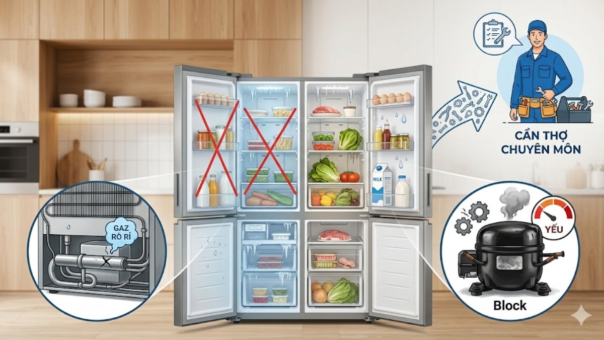 Nguyên nhân tủ lạnh làm lạnh kém thường gặp