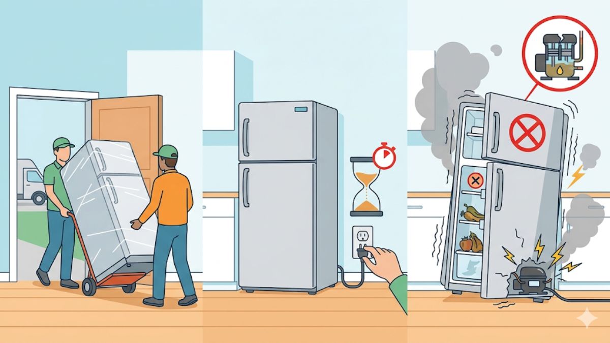 Điều gì xảy ra nếu cắm điện tủ lạnh quá sớm sau khi vận chuyển?