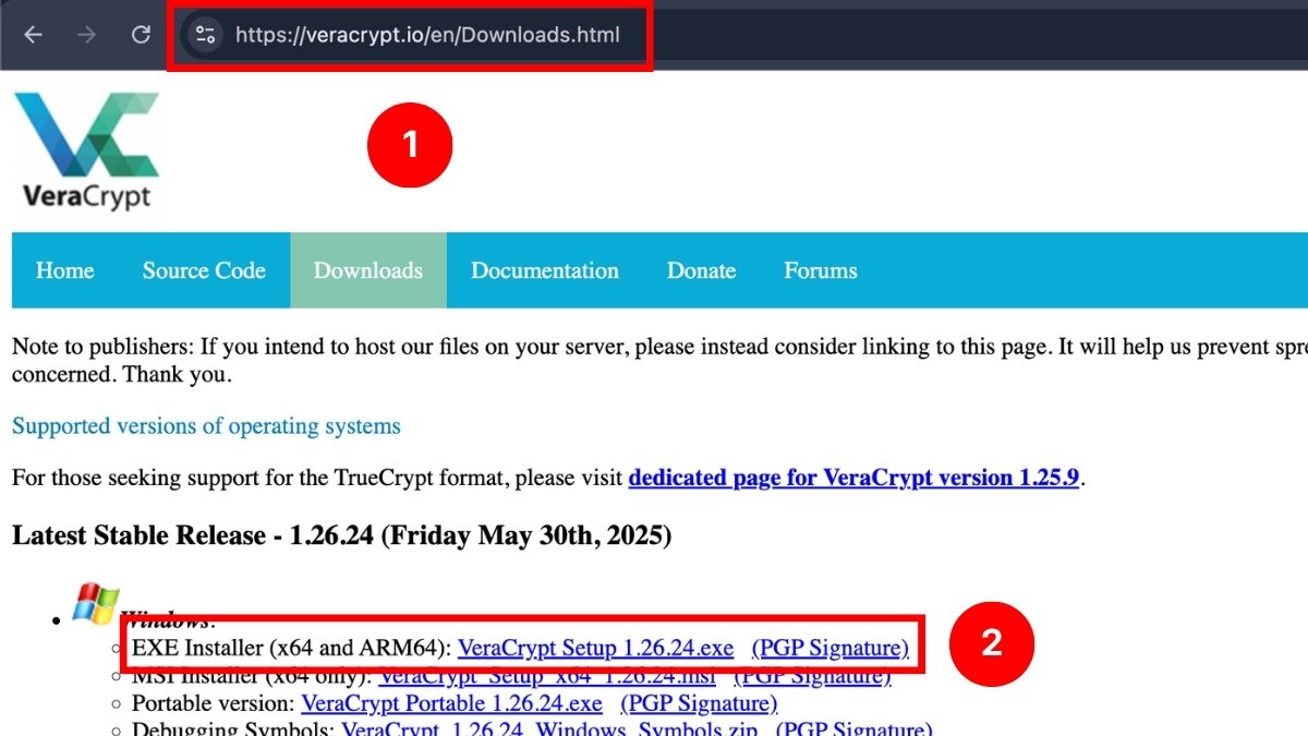 Cách tải và cài đặt VeraCrypt trên máy tính