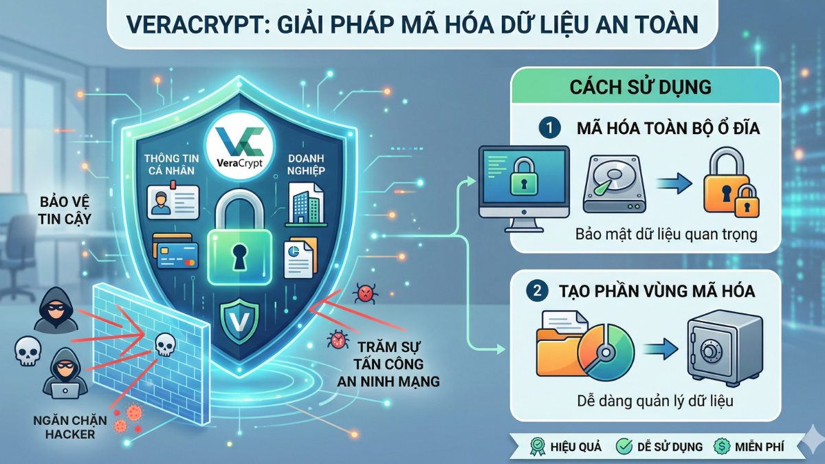 VeraCrypt là gì? Cách sử dụng VeraCrypt mã hóa dữ liệu an toàn