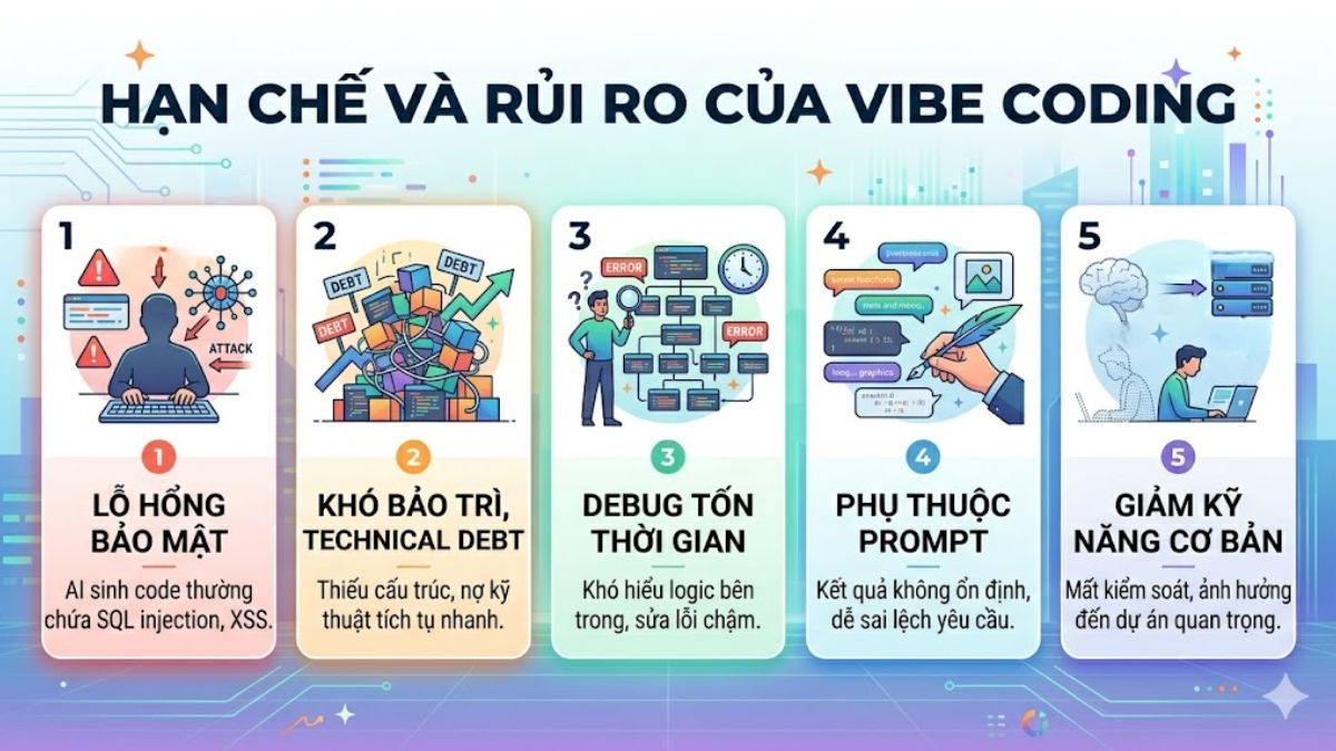 Hạn chế và rủi ro của vibe coding