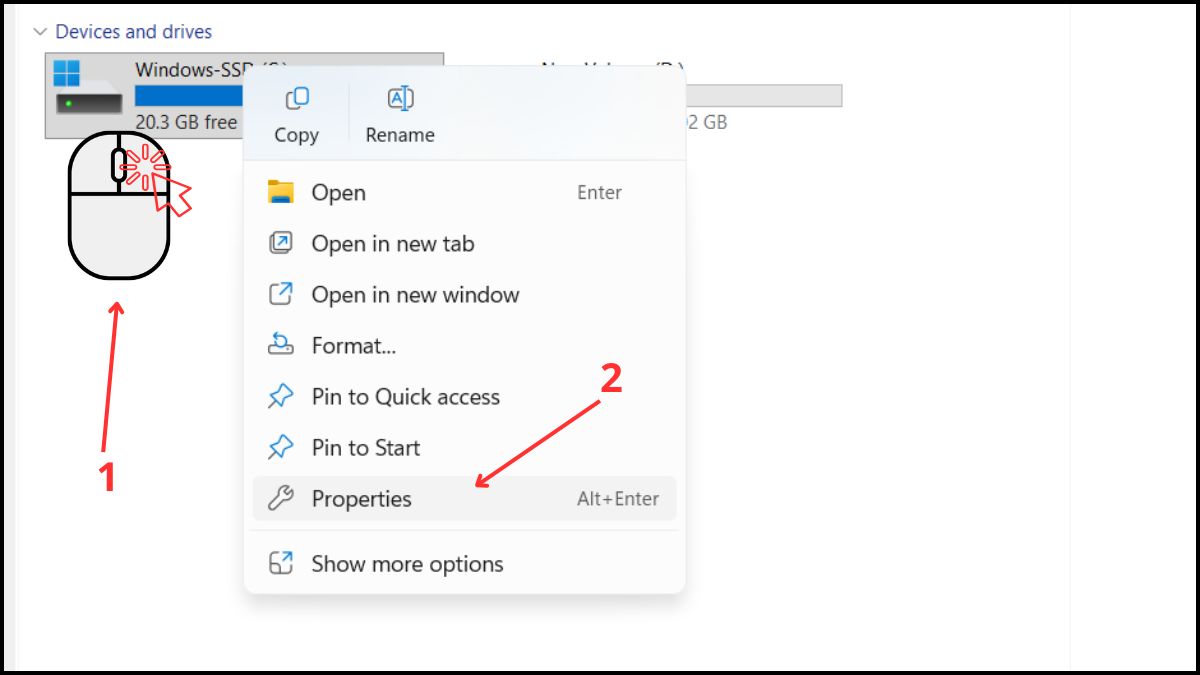 Giảm dung lượng Windows 11 chiếm trên ổ C bước 1