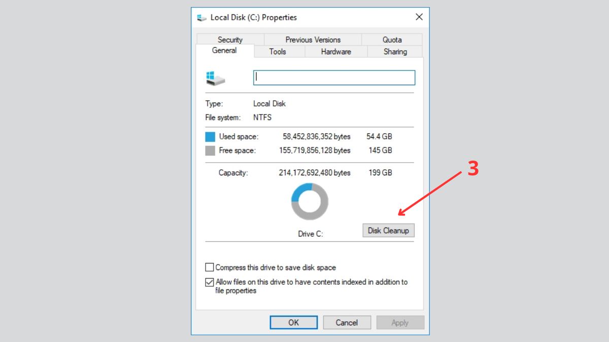 Giảm dung lượng Windows 11 chiếm trên ổ C bước 2