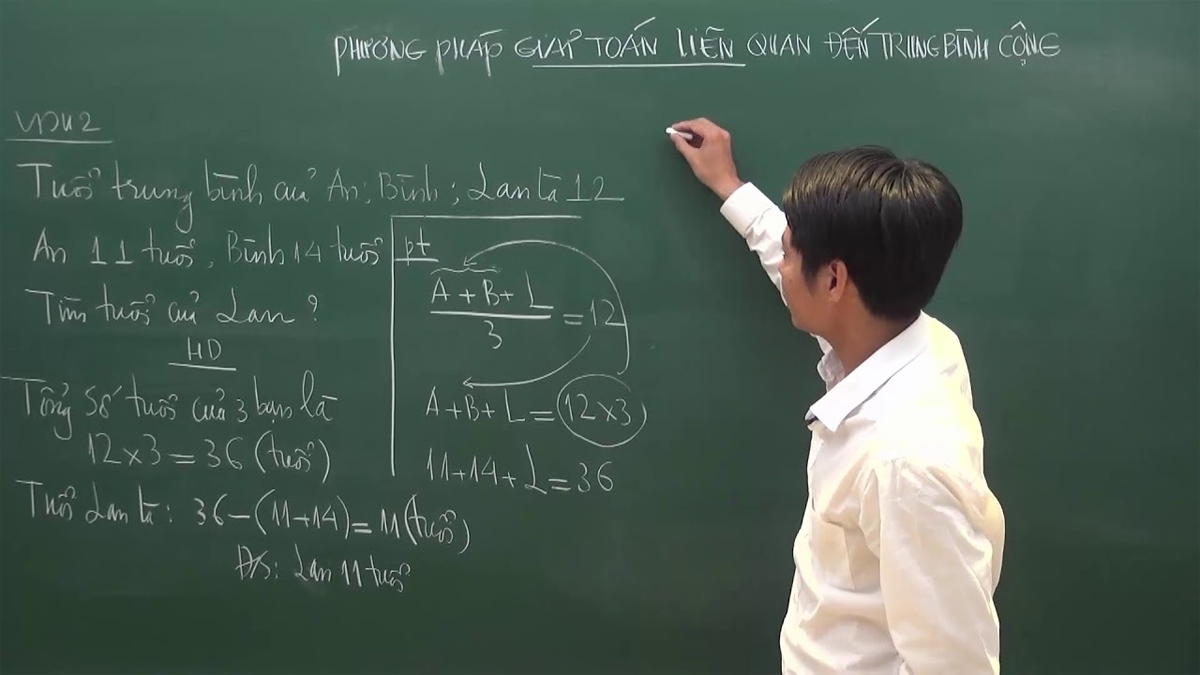 Tổng hợp các dạng đề và đáp án cách tính trung bình cộng