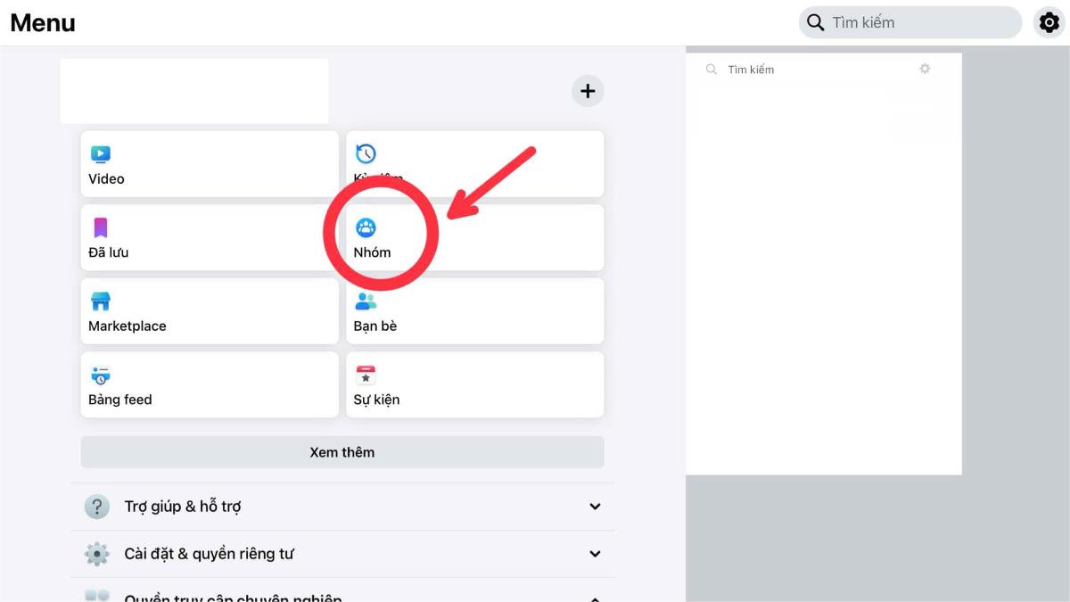 Đổi tên nhóm Facebook trên iPad - bước 1