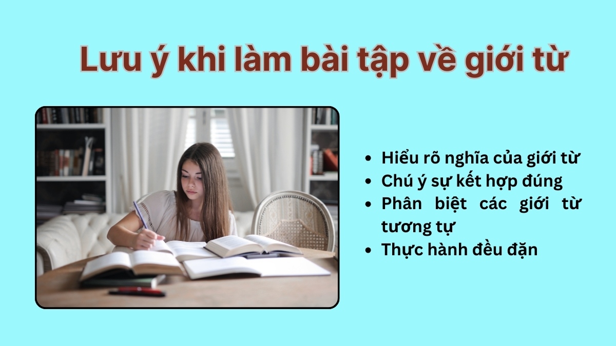 Lưu ý khi làm bài tập về giới từ là gì?