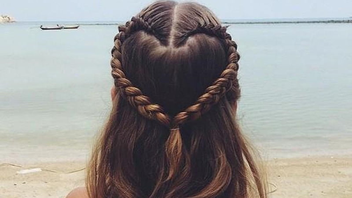 Cách tết tóc đẹp xương cá hình trái tim 