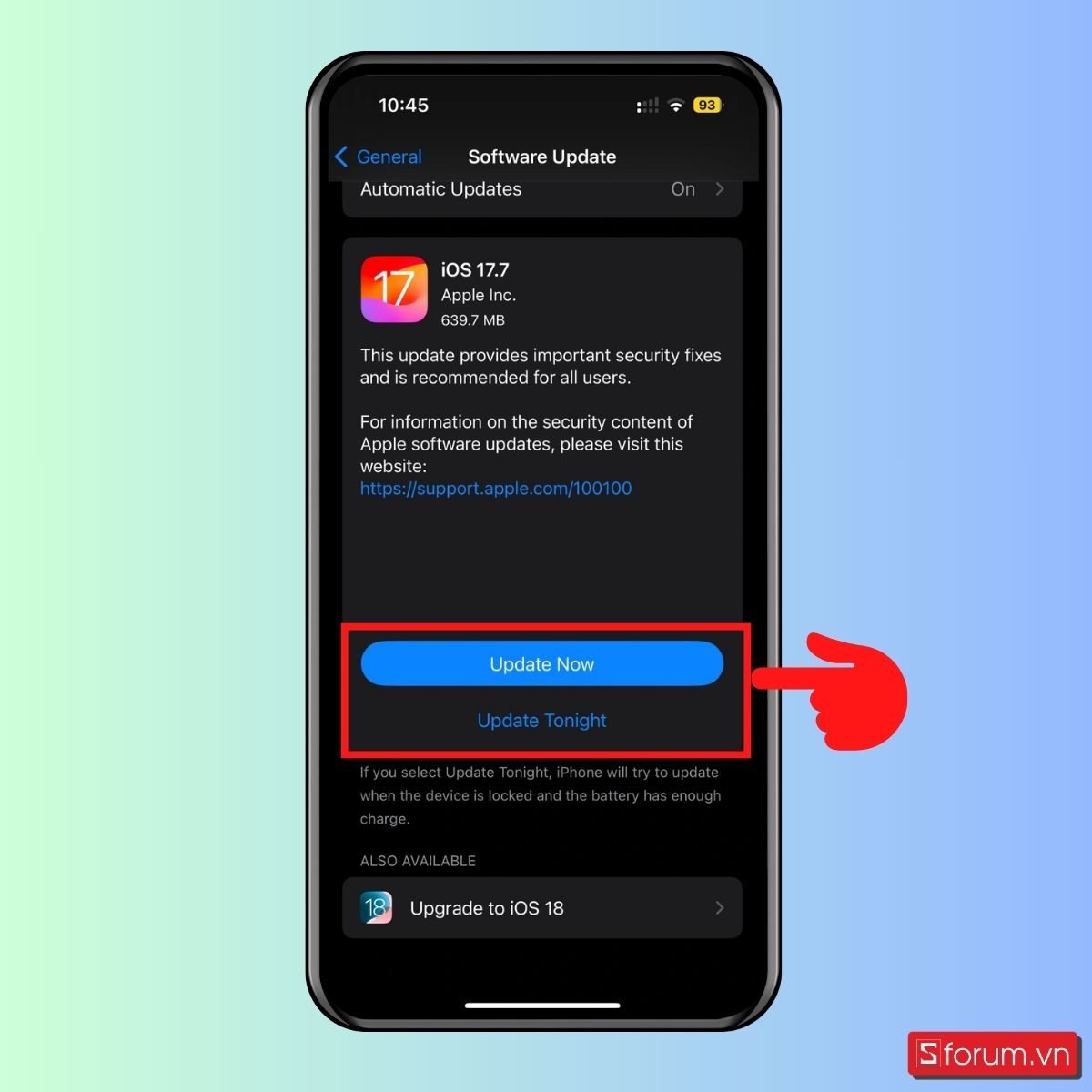 Cập nhật lên iOS mới - Bước 3
