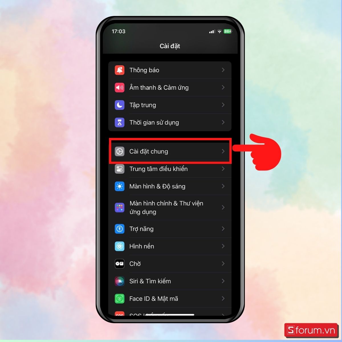 Cài đặt lại mạng trên iPhone - Bước 1