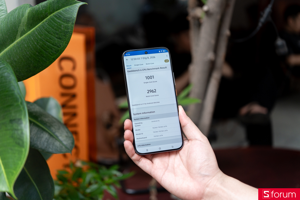 Đánh giá hiệu năng TECNO POVA Curve 2 5G Geekbench 6