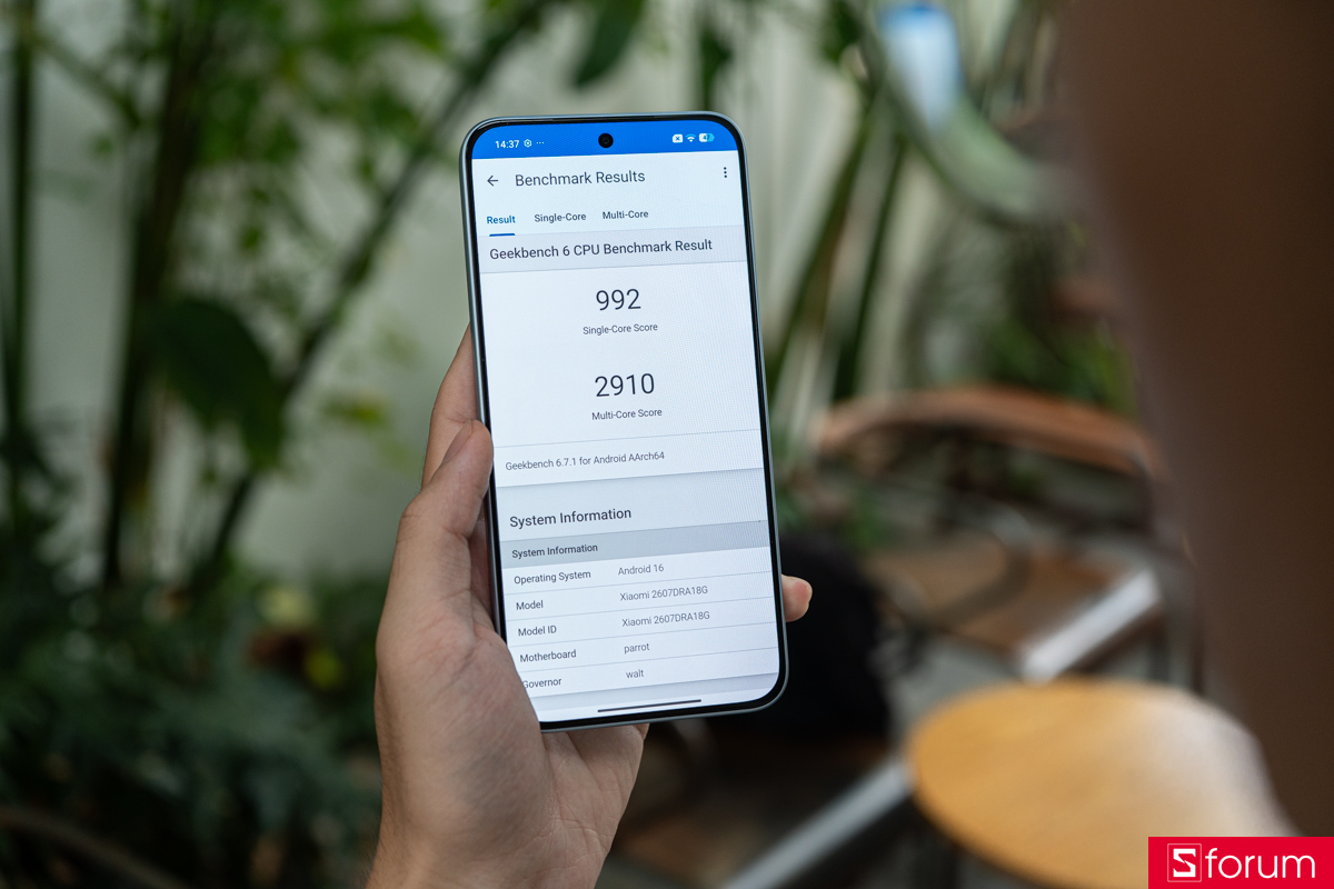 Trên tay Xiaomi REDMI Note 17 Pro 5G Geekbench 6