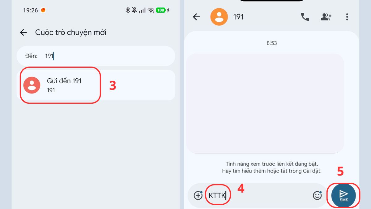 Cú pháp kiểm tra dung lượng 5G Viettel qua tin nhắn bước 2