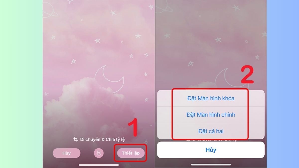 Thiết lập và chọn Đặt Màn hình khóa