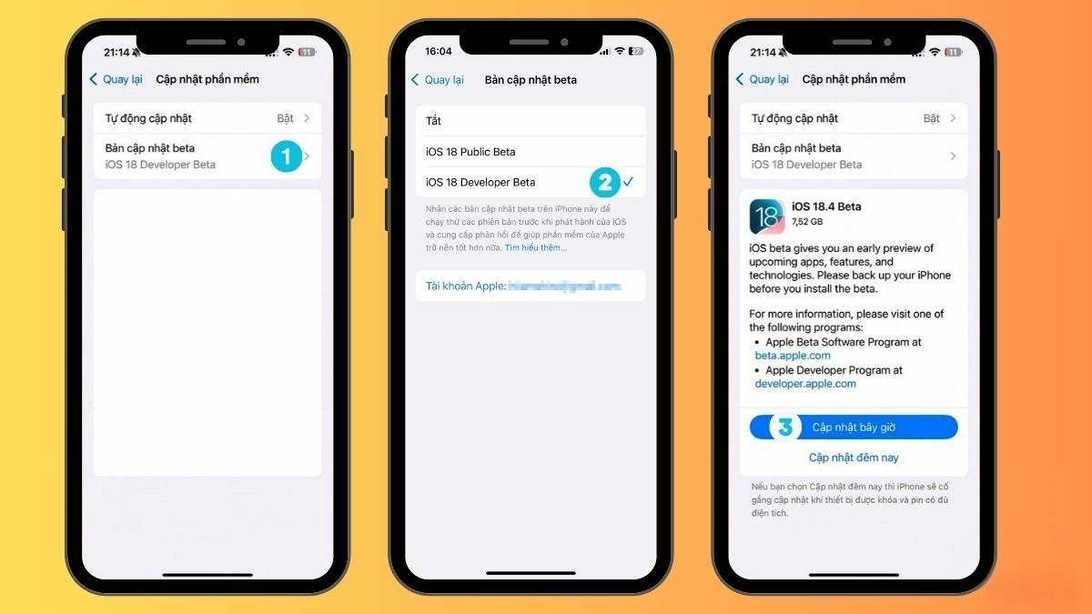 Cập nhật bản iOS 18 Developer Beta