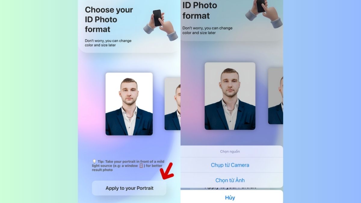Mở ứng dụng IDPhotoCreator