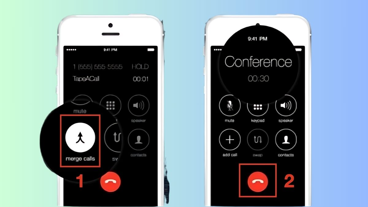 Nhấn chọn Merge Call để ghi âm cuộc gọi