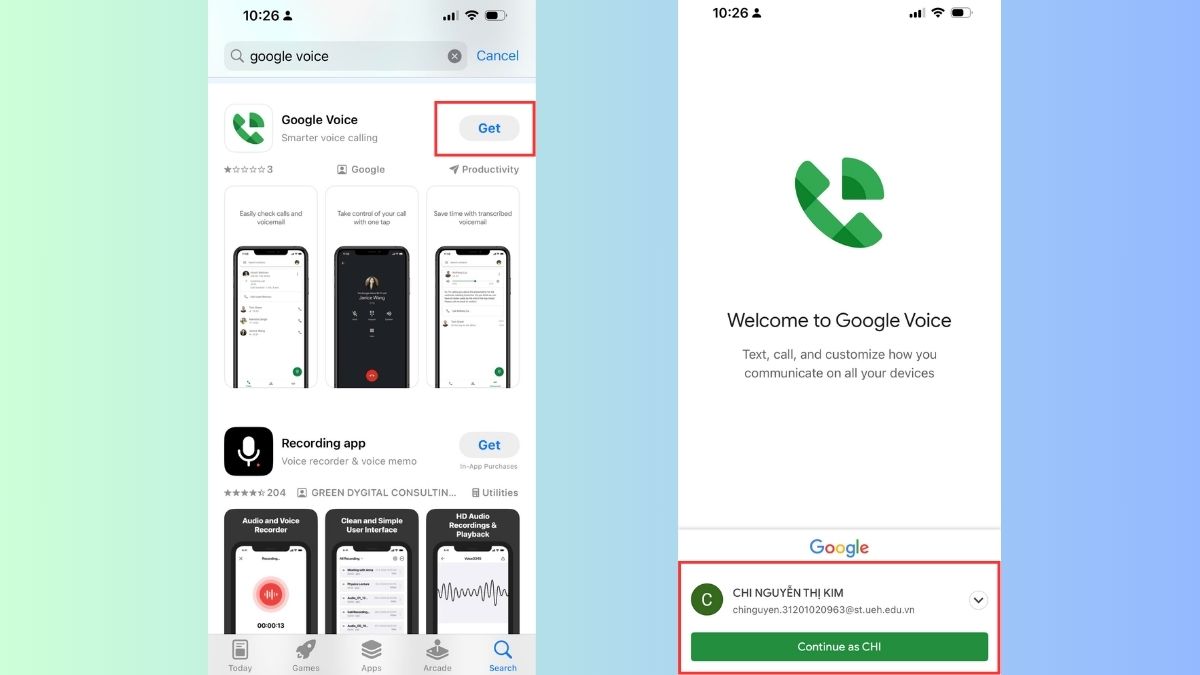 Cài đặt Google Voice trên điện thoại
