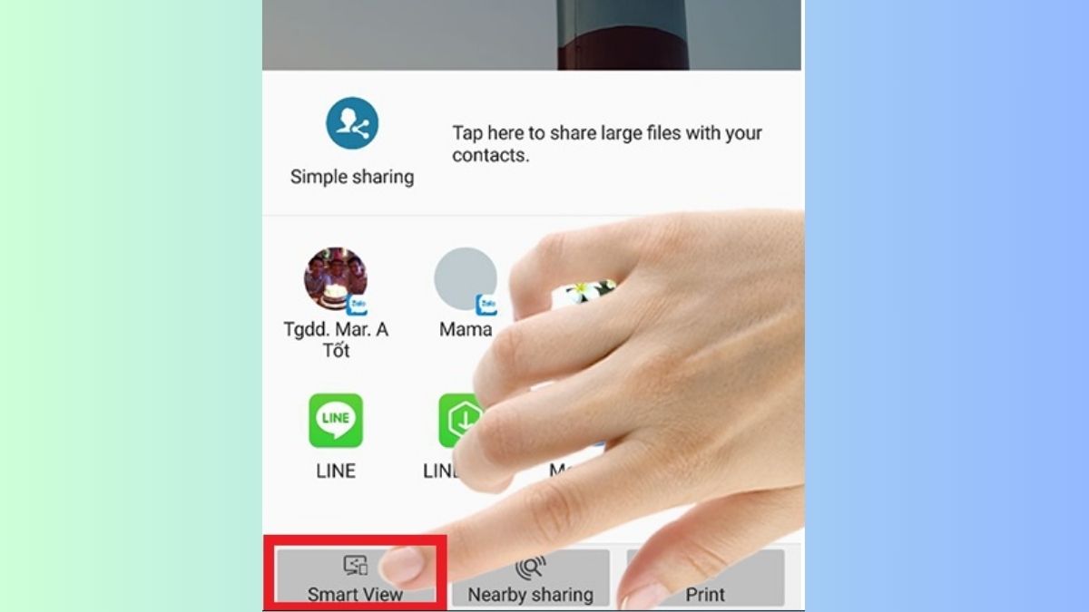 Chọn Smartview trên điện thoại