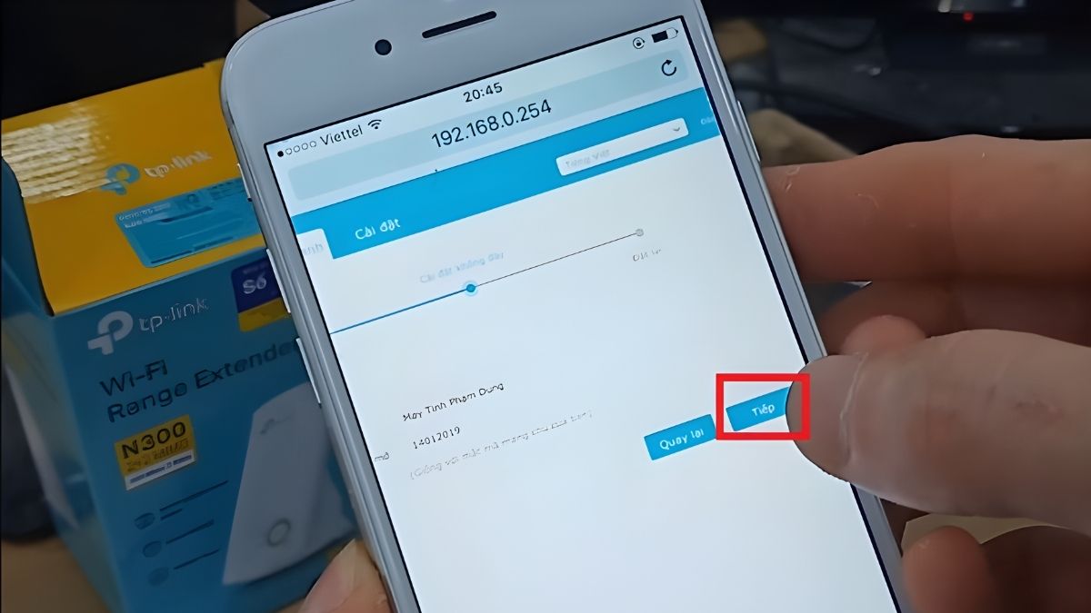 Đặt tên và hoàn thành bước thiết lập