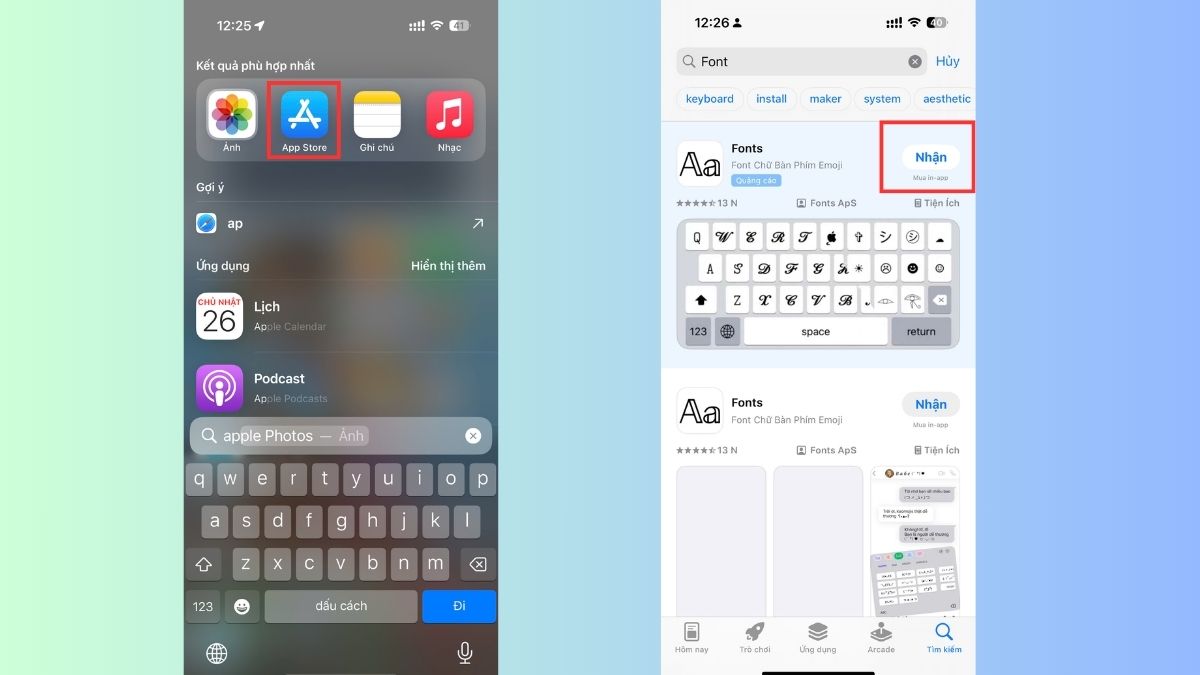Tải ứng dụng Font chữ về iPhone