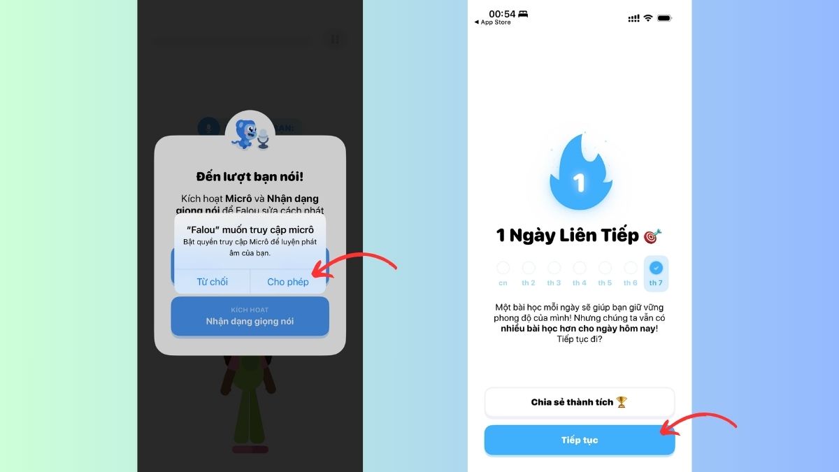 Bật chế độ cho phép truy cập Micro và duy trì học tập thường xuyên