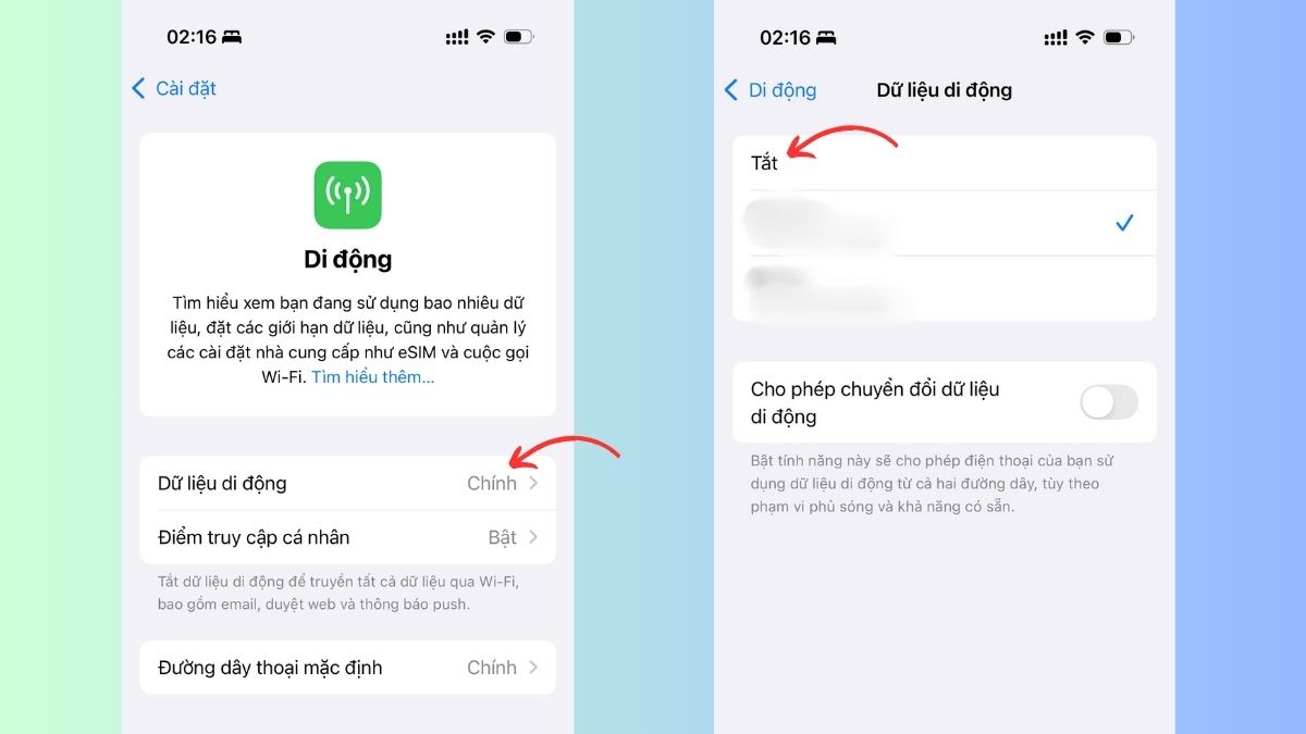 Cách khắc phục iPhone qua đêm bị tụt pin bằng cách tắt dữ liệu di động 