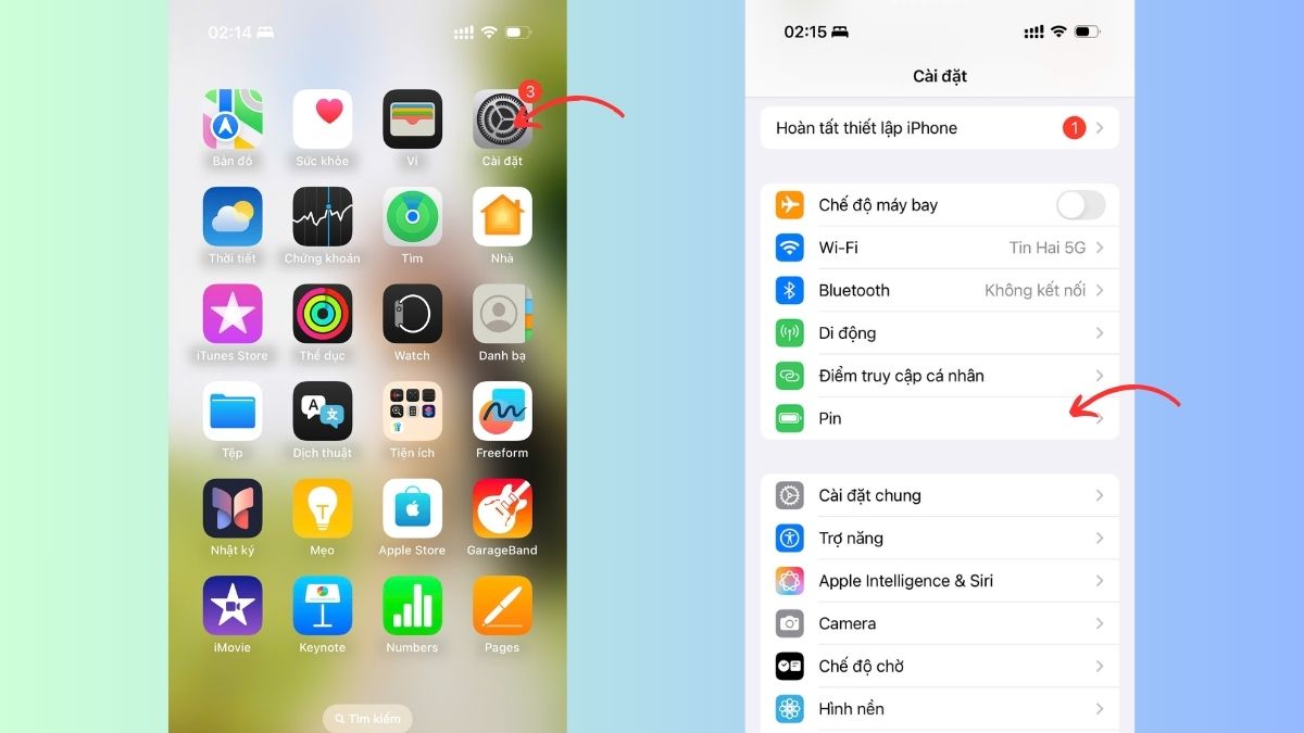 Cách khắc phục iPhone qua đêm bị tụt pin bằng cách kiểm tra pin - bước 1 