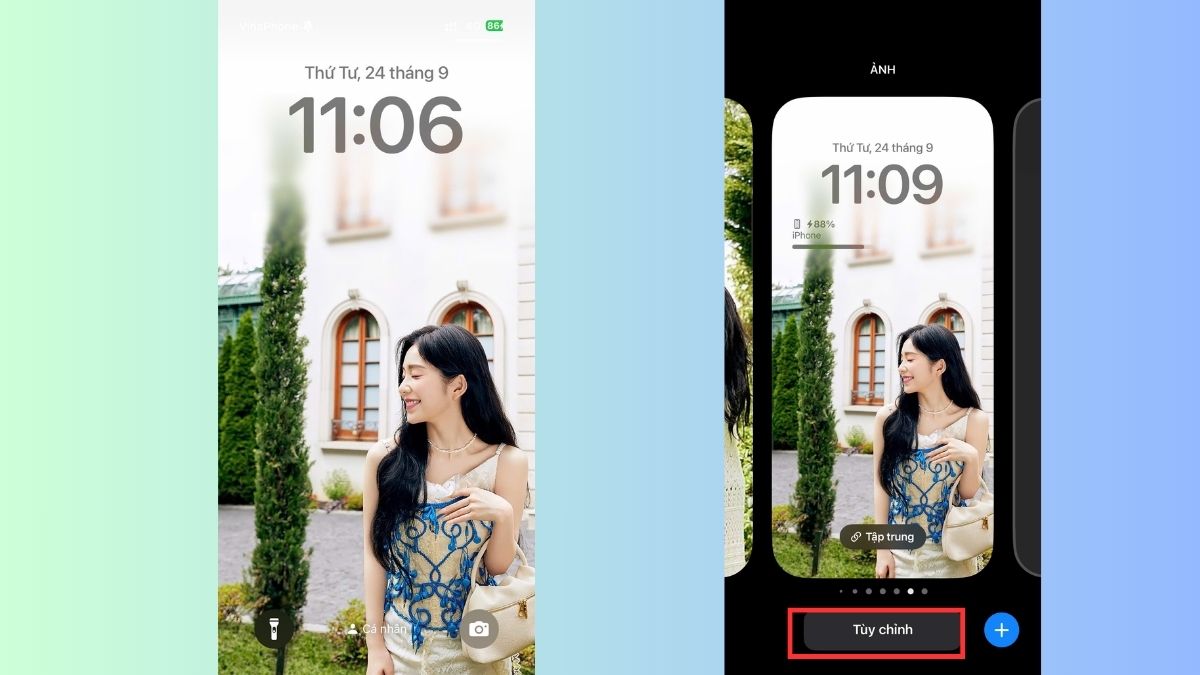 Cài hiển thị phần trăm pin iPhone 13 Pro Max bằng hiển thị trên màn hình khóa - bước 1