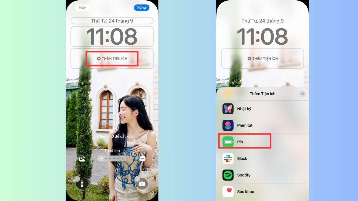 Cài hiển thị phần trăm pin iPhone 13 Pro Max bằng hiển thị trên màn hình khóa - bước 2