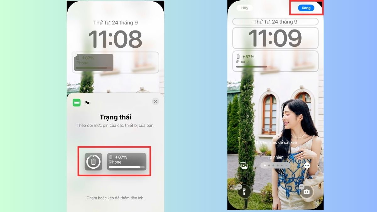 Cài hiển thị phần trăm pin iPhone 13 Pro Max bằng hiển thị trên màn hình khóa - bước 3