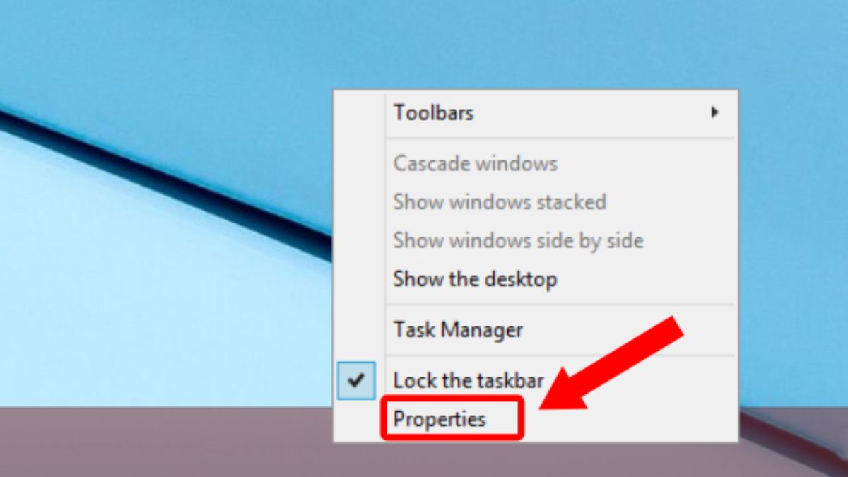 Thoát chế độ tự động ẩn Taskbar khắc phục máy tính bị mất thanh công cụ bước 1