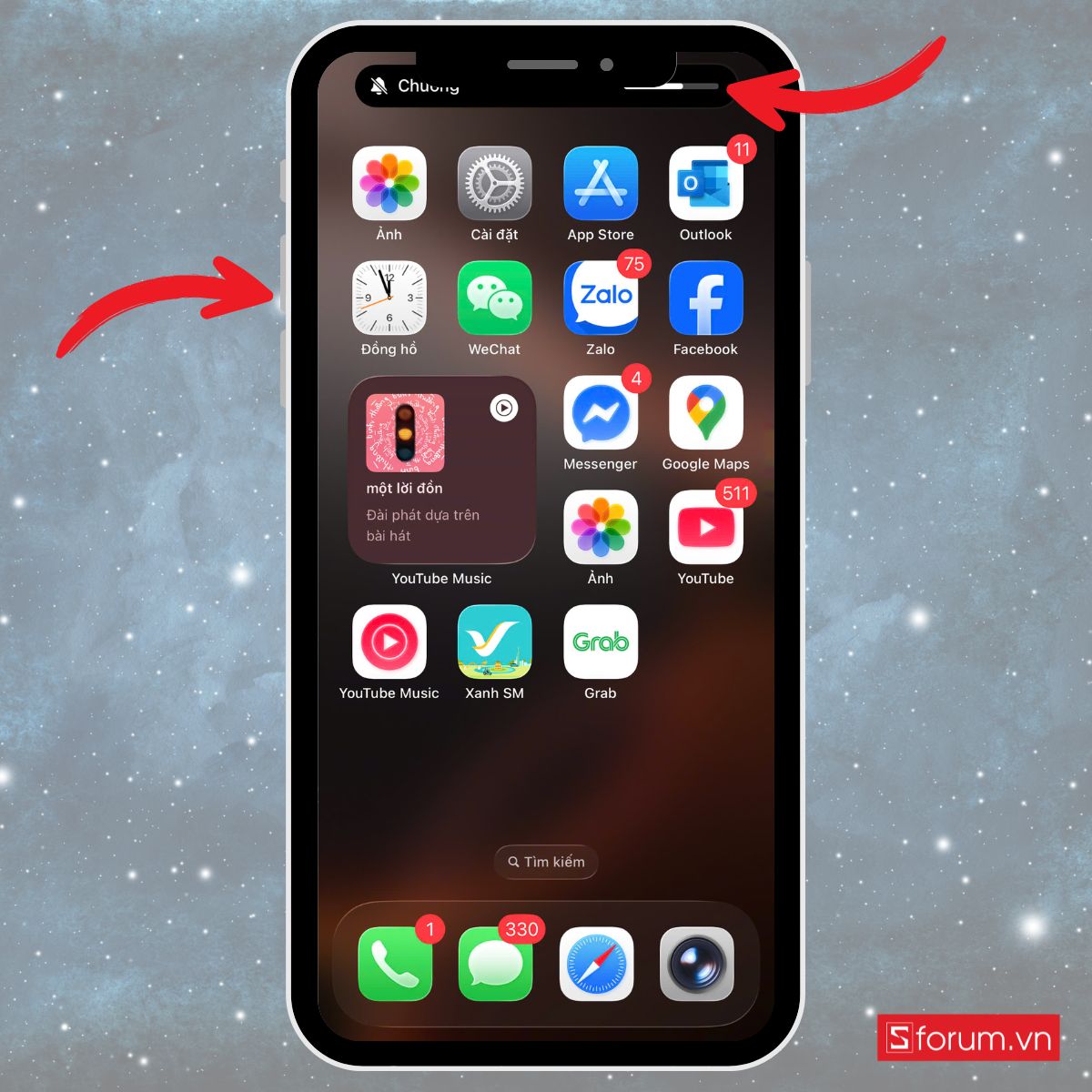 Cách chỉnh âm lượng báo thức iPhone bằng phím cứng bước 4