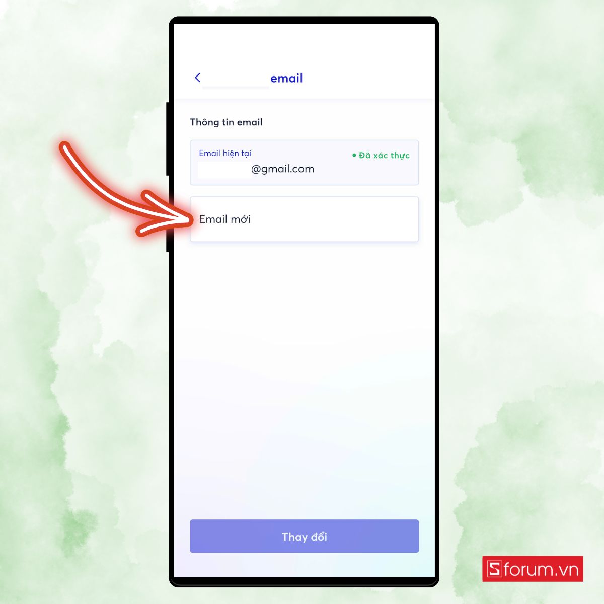 Nhập địa chỉ email mới