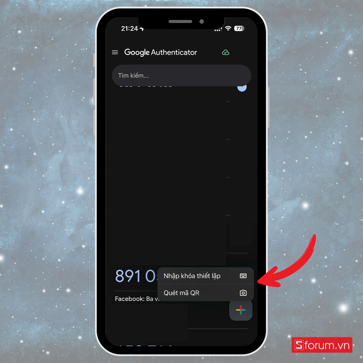 Hướng dẫn cách Bật tự động điền OTP trên iphone từ ứng dụng xác thực bước 3