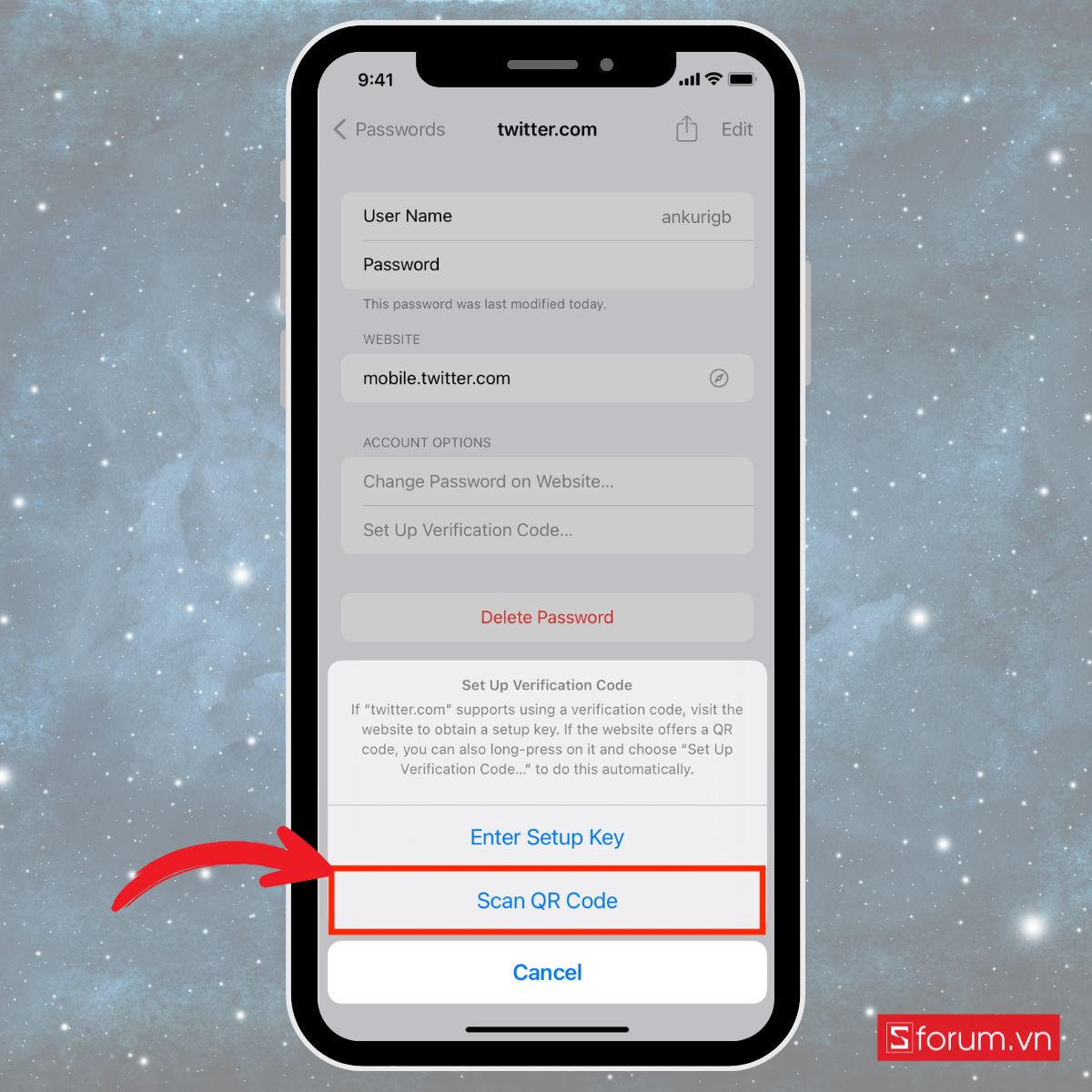 Cách tự điền mã OTP trên iPhone Thiết lập quét mã QR hoặc nhập key để dùng ứng dụng xác thực