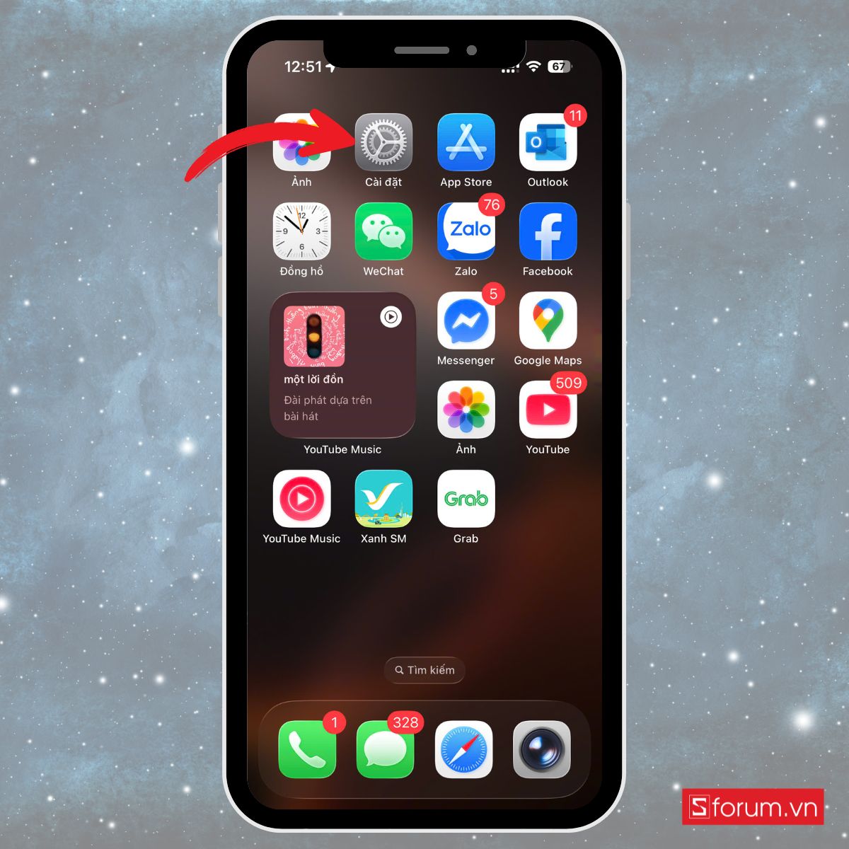 hướng dẫn Cách tự điền mã OTP trên iPhone bước 1