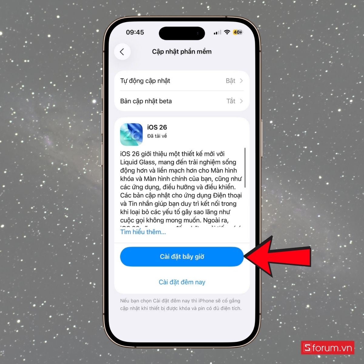 Chọn Cài đặt bây giờ